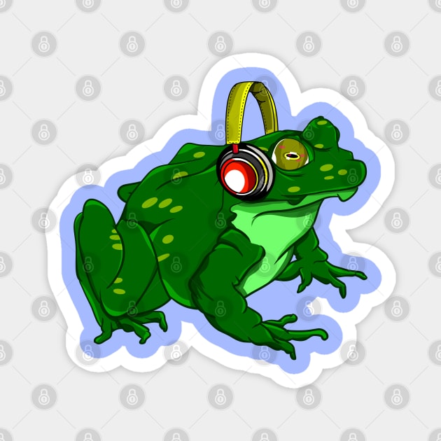 Funny Frog Listening To Music Magnet by mailboxdisco