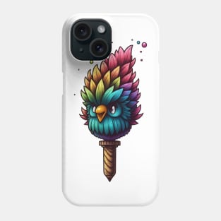 Rainbow feather pen Phone Case