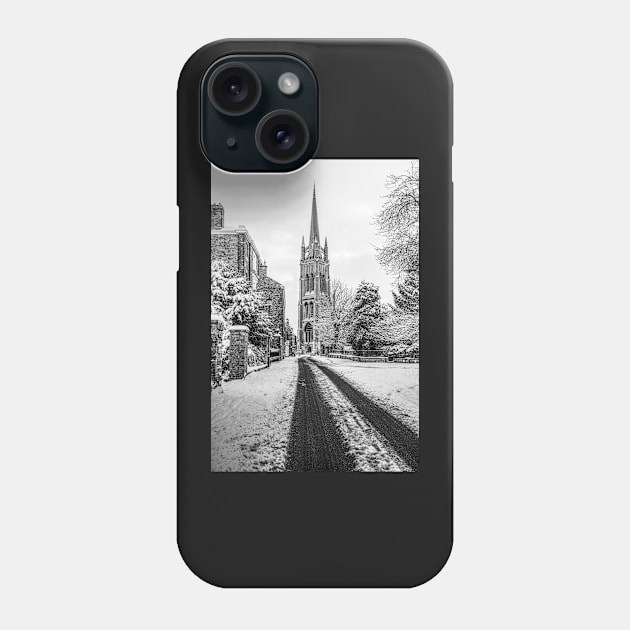 St James' Church, Louth, Winter Portrait Phone Case by tommysphotos
