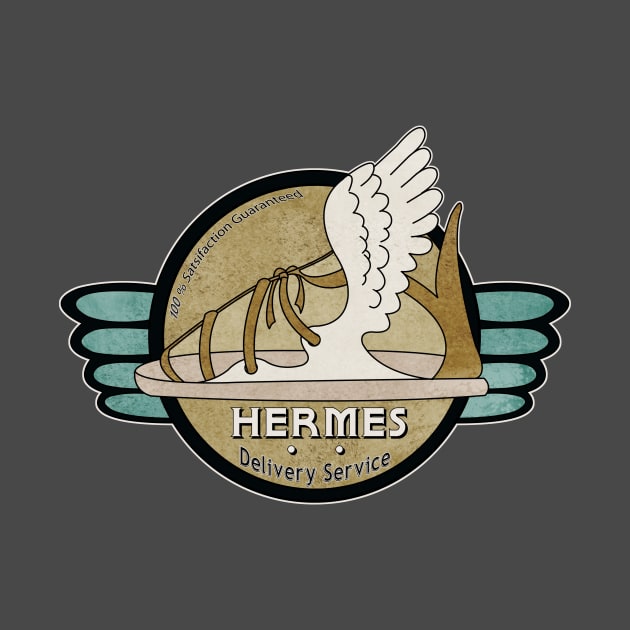 Hermes' Delivery Service retro Greek logo by Art by Angele G