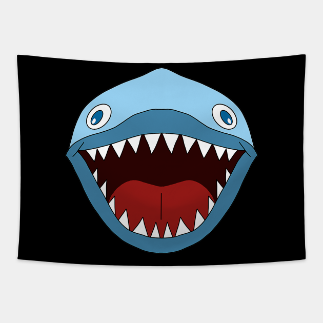 Cartoon Blue Shark Jaw with Sharp Teeth - Shark - Tapestry | TeePublic Cartoon Blue Shark Jaw with Sharp Teeth - Shark - Tapestry | TeePublic