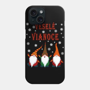 Gnomes Funny Pajama Cute Christmas Gift Slovakia Veselé Vianoce Phone Case