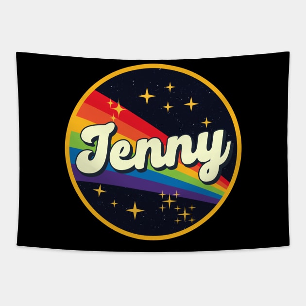 Jenny // Rainbow In Space Vintage Style Tapestry by LMW Art