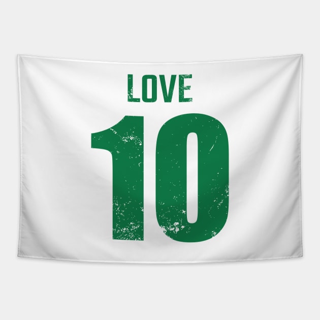 Jordan Alexander Love Distressed Green Jersey Number 10 American Football Quarterback QB Tapestry by itsMePopoi