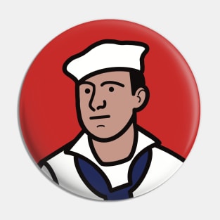 Sailor Joe in White Uniform Pin