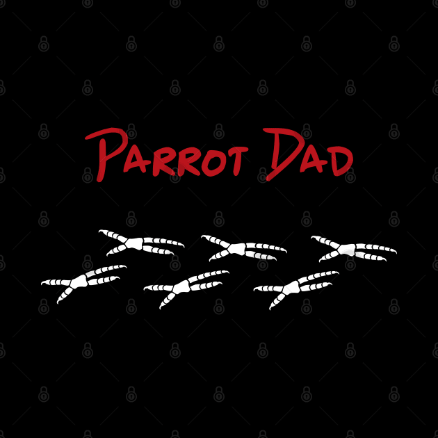 Parrot Dad with Footprints by Einstein Parrot