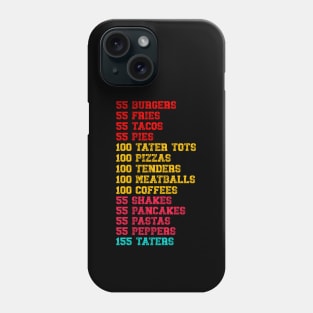 Funny Vintage 55 Burgers 55 Fries I Think You Should Leave Phone Case