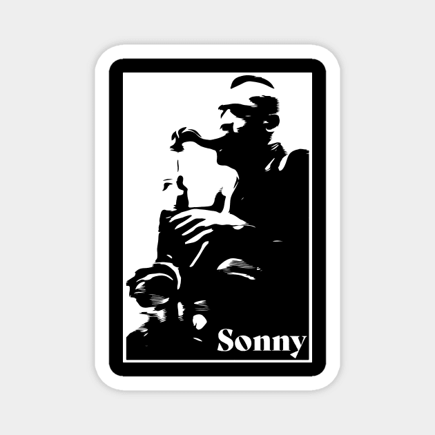 Sonny Rollins Jazz Saxophonist Tshirt, Musician Sax player Tee, Gift Shirt for Jazz Music Lovers, Father's Day Present Shirt, Woodcut Style Magnet by Jazz Nerd Paradise