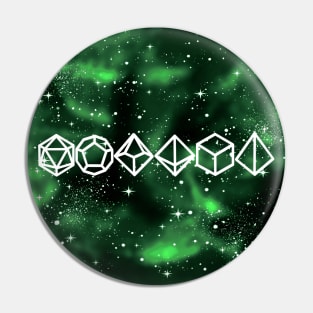 DnD Polyhedral Dice Galaxy - Emerald Expedition Pin