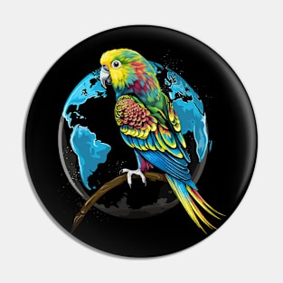 Parakeet Earth Day Pin