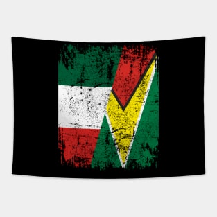 Guyana Italy Flags Half Italian Guyanese Roots Tapestry