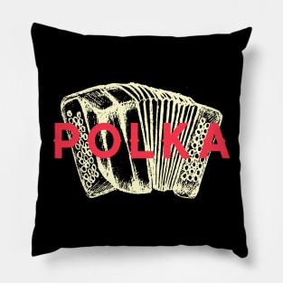 Polka Accordion Red & Cream Pillow