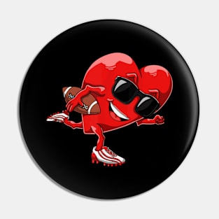 Valentines Day Heart American Football Boys Men Pin