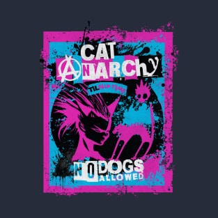 CAT ANARCHY - PINK & ELECTRIC BLUE T-Shirt