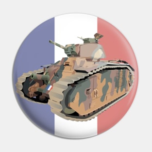 Char B1 WW2 French Tank Pin