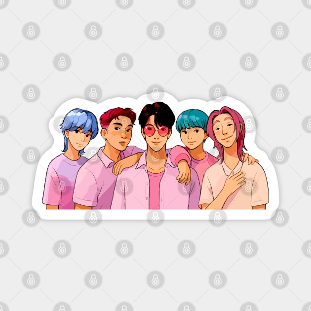 Saja Boys KPop Demon Hunters Saja Boys Shirt Merch Characters Members Jinu Abby Mystery Magnet by celestial_artworks