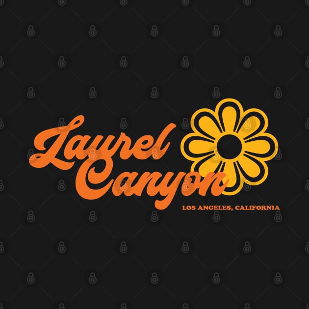Retro Laurel Canyon flower logo - orange by retropetrol