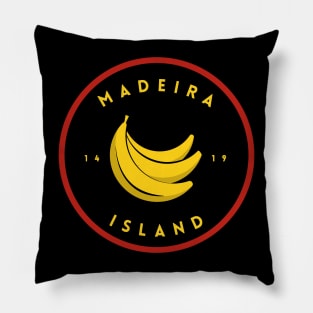 Madeira Island 1419 logo with bananas in colour Pillow