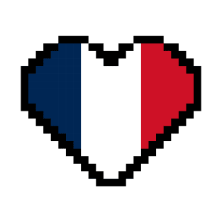 French Flag Pixel Art, France Flag  pixel art T-Shirt