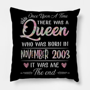 Girls 17th Birthday Queen November 2003 17 Years Old Pillow