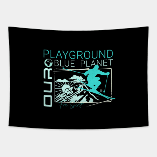 Playground Ski Snow Planet Earth Playground Good Vibes Free Spirit Tapestry