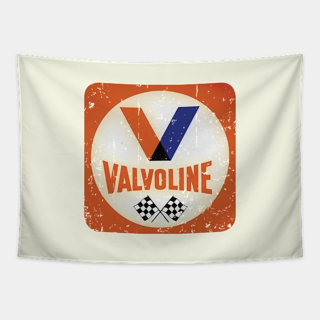 Valvoline racer vintage Hot Rod, Rat Rod Gasser, Racecar Tapestry by retropetrol