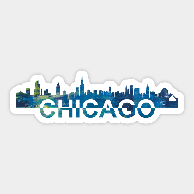 Chicago Skyline - Chicago - Sticker | TeePublic