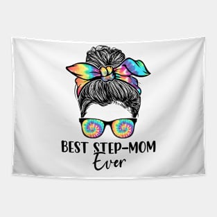 Best Step-mom Ever Tie Dye Messy Bun Bandana Mother's Day Tapestry