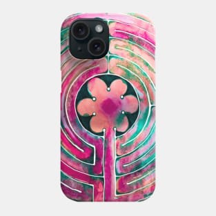 Chartres Watercolor Labyrinth Maze Phone Case