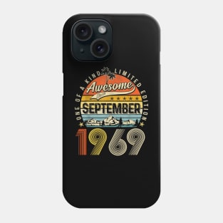 Awesome Since September 1969 Vintage 54th Birthday Phone Case