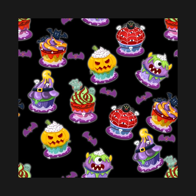 Spooky Halloween Cupcakes Pattern by KirstenStar 