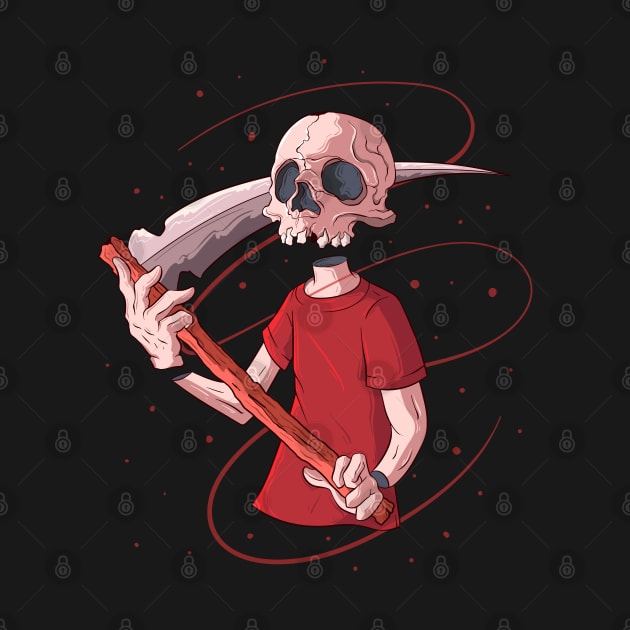 Japanese Sci-fi Skeleton - Vector art illustration by Yabisan_art