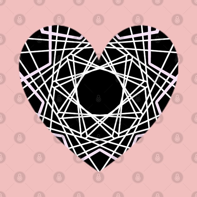 The heart graphic contains numerous angled lines. by zinfulljourney