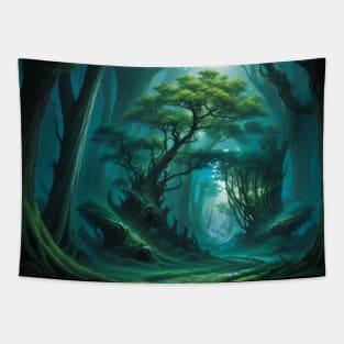 Enchanted Forest with Mysterious Plants Tapestry