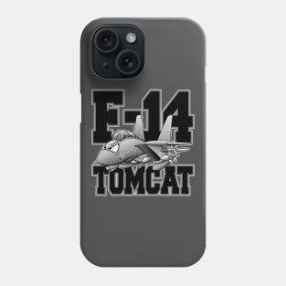 F-14 Tomcat Military Fighter Jet Aircraft Cartoon Illustration Phone Case