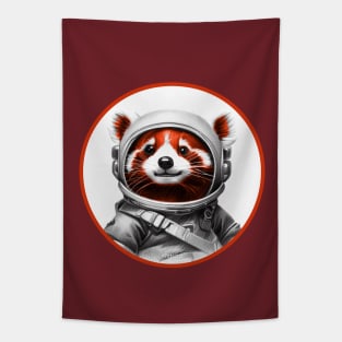 Red Panda Spaceman Drawing Tapestry