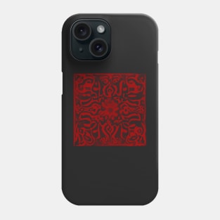 Abstract Distressed Floral Print - Crimson Aesthetic Phone Case