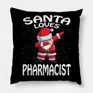 Santa Loves Pharmacist Christmas Pillow