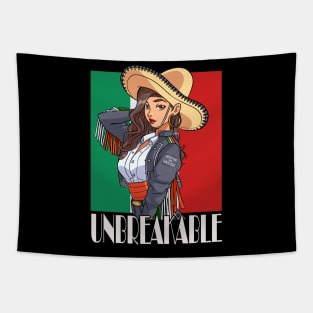 Mexican Girl Pride Mariachi Sombrero Unbreakable Tapestry