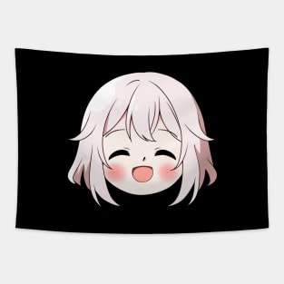 Cute Smiling Anime Face Emoji - Anime Shirt Tapestry