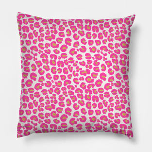 Hot Pink Gold Leopard Pattern Pillow