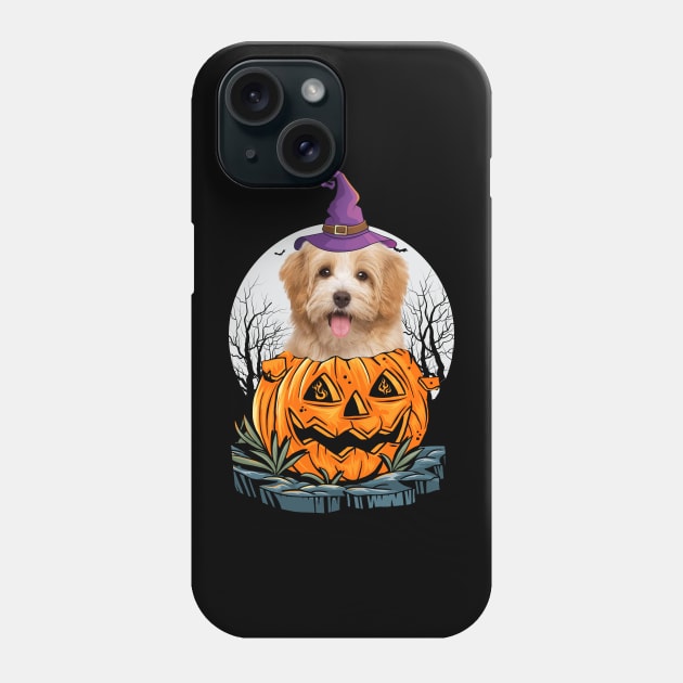 Havanese Halloween Dog Shirt With Witch Hat Pumpkin Funny Gift Phone Case by CoolTees