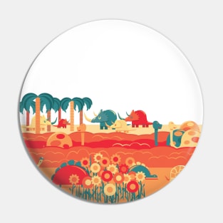 Reddish scenary of a jungle with wild animals Pin