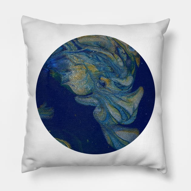 Ebb unfurling (circle) Pillow by FJBourne