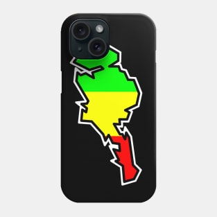 Quadra Island Silhouette in Rastafarian Flag Colours - Rasta - Quadra Island Phone Case