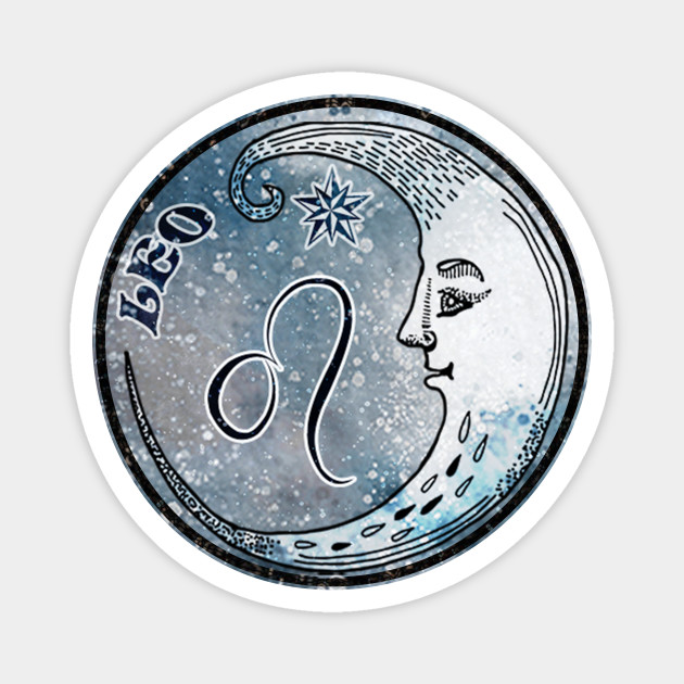 Leo Moon Sign Astrology Zodiac Symbol Stars and Crescent Moon
