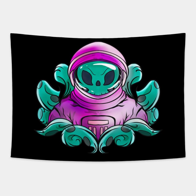 Astronaut alien Tapestry by RyskDesign