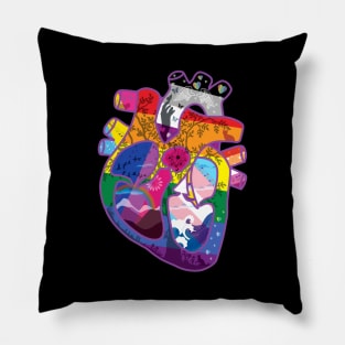 Heart of lgbtqia Pride Pillow