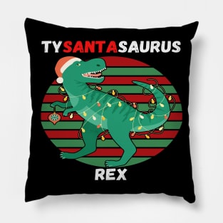 Santa Dinosaur T-Rex Raptor Christmas Presents Family Gift Pillow