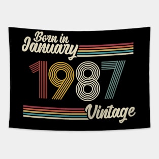 Vintage Born in January 1987 Tapestry